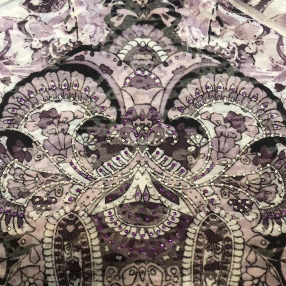 Cleo Purple Patterned Tank Top - Picture 7 of 9